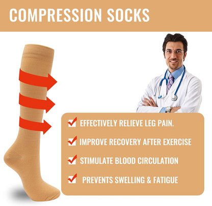 Compression Socks for Women Men 3 Pairs Graduated Compression Support Circulation Socks for Nurses