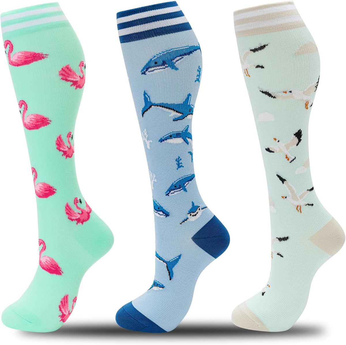 Compression Socks for Women Men 3 Pairs Graduated Compression Support Circulation Socks for Nurses