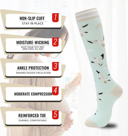 Compression Socks for Women Men 3 Pairs Graduated Compression Support Circulation Socks for Nurses