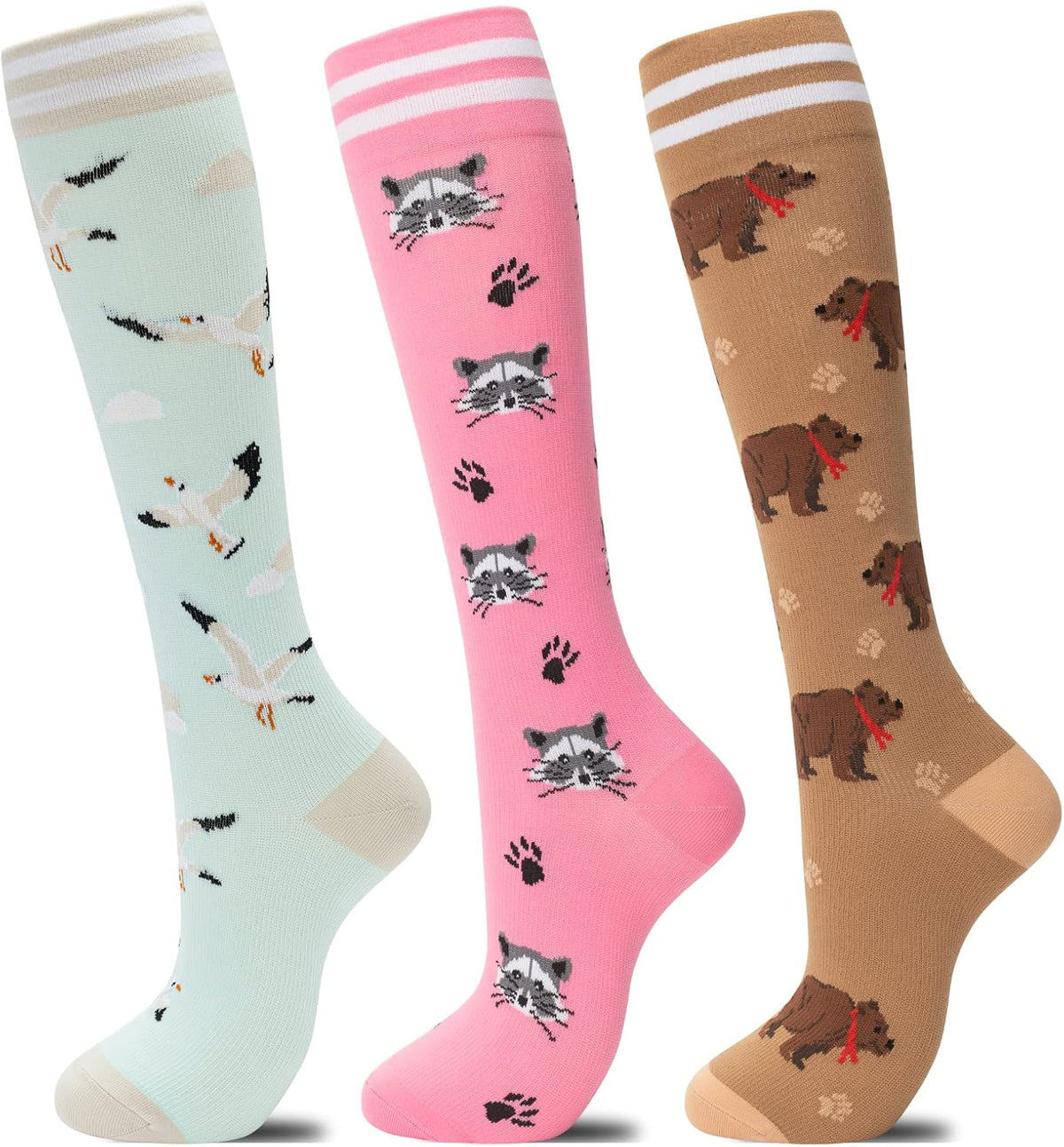 Compression Socks for Women Men 3 Pairs Graduated Compression Support Circulation Socks for Nurses