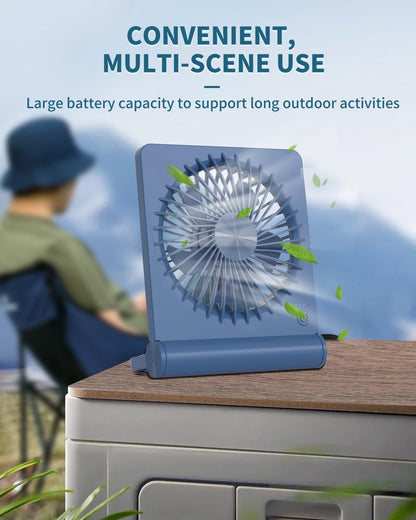 Desk Fan, Rechargeable Battery Operated, 3 Speeds Ultra Quiet Strong Wind