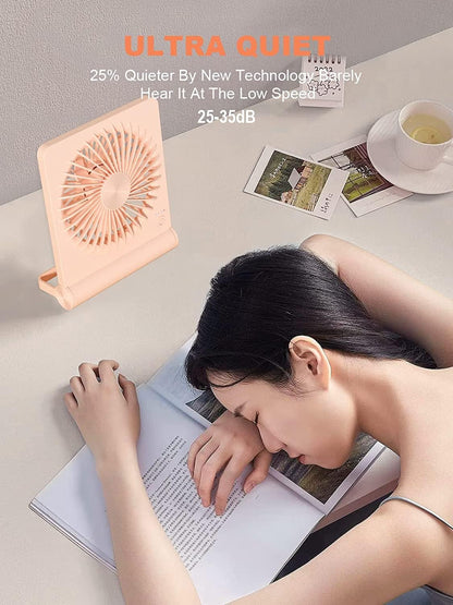 Desk Fan, Rechargeable Battery Operated, 3 Speeds Ultra Quiet Strong Wind