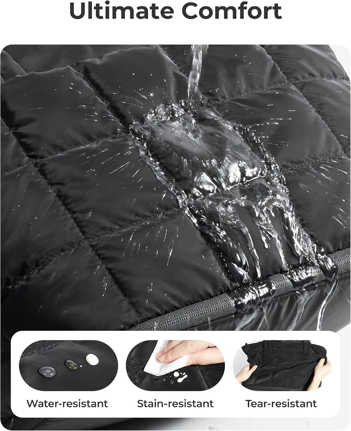 Expandable Tote Bag for Women, Puffer Work Tote Travel Bag