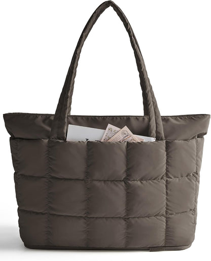 Expandable Tote Bag for Women, Puffer Work Tote Travel Bag