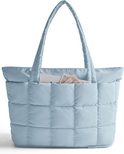 Expandable Tote Bag for Women, Puffer Work Tote Travel Bag