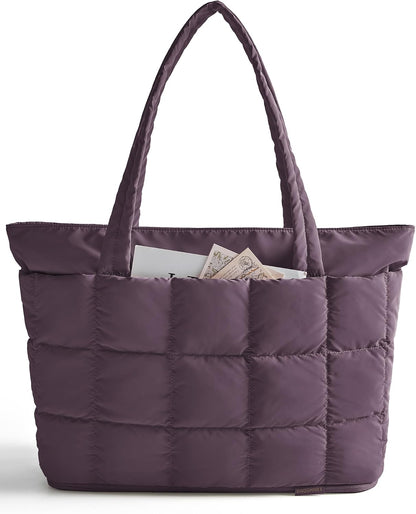 Expandable Tote Bag for Women, Puffer Work Tote Travel Bag
