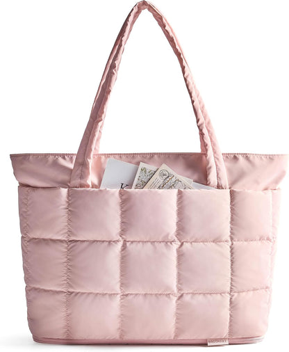 Expandable Tote Bag for Women, Puffer Work Tote Travel Bag