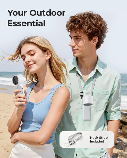 Portable Handheld Turbo Fan - 5 Gear High Speed 4000mAh Rechargeable Mini Personal Hand Fan Blow Cold Air, Battery Operated Travel Essentials, Beach Vacation, Gifts for Women, Men (Black)