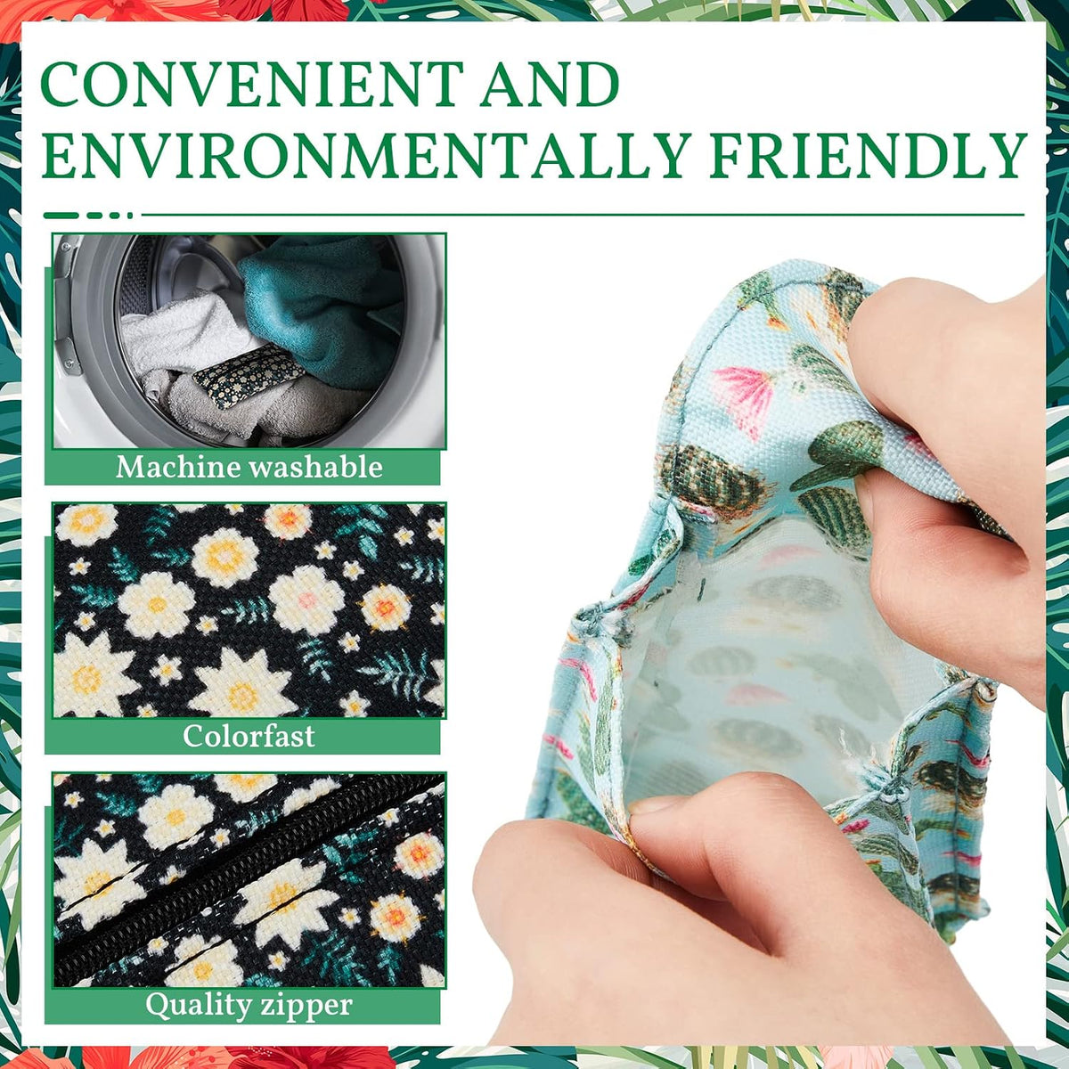 5 Pieces Tissue Pouch with Zipper Clip, Fabric Holder, Fresh Style
