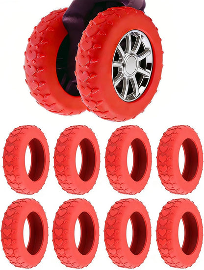 8Pcs Luggage Wheel Covers,Silicone Suitcase Cover for 2-2.4'' Spinner Wheel