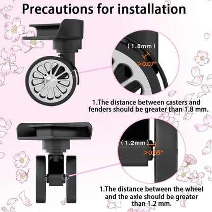8Pcs Luggage Wheel Covers,Silicone Suitcase Cover for 2-2.4'' Spinner Wheel