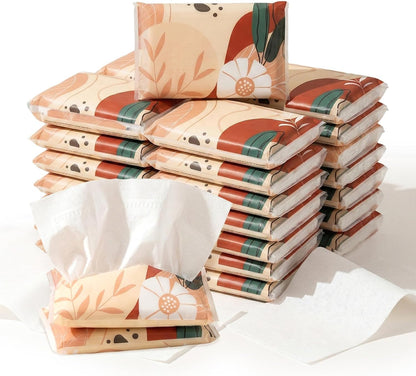 22 Packs Travel Tissues - 3-Ply Pocket Tissue Travel Size Packs