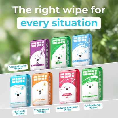 Impossibly Compact Travel Flushable Wipes - 99.5% Water and Aloe - Safe for Sensitive Skin & Hypoallergenic - Travel Essentials for Adults & Kids, Unscented, 8 Pack 48 Wipes