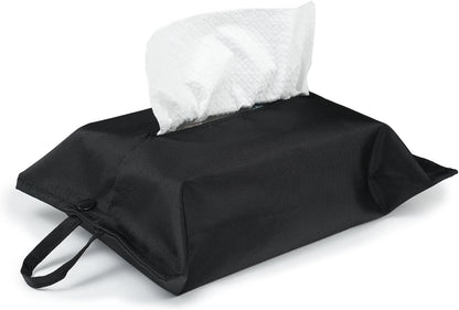 kakaforsa Black Toilet Paper Holder Travel Napkin Holder Reusable Tissue Holder Cloth Tissue Box Cloth Cover Hang Paper Towel Holder Tissue Box Cover Tissue Holder for Car Home Office Desk