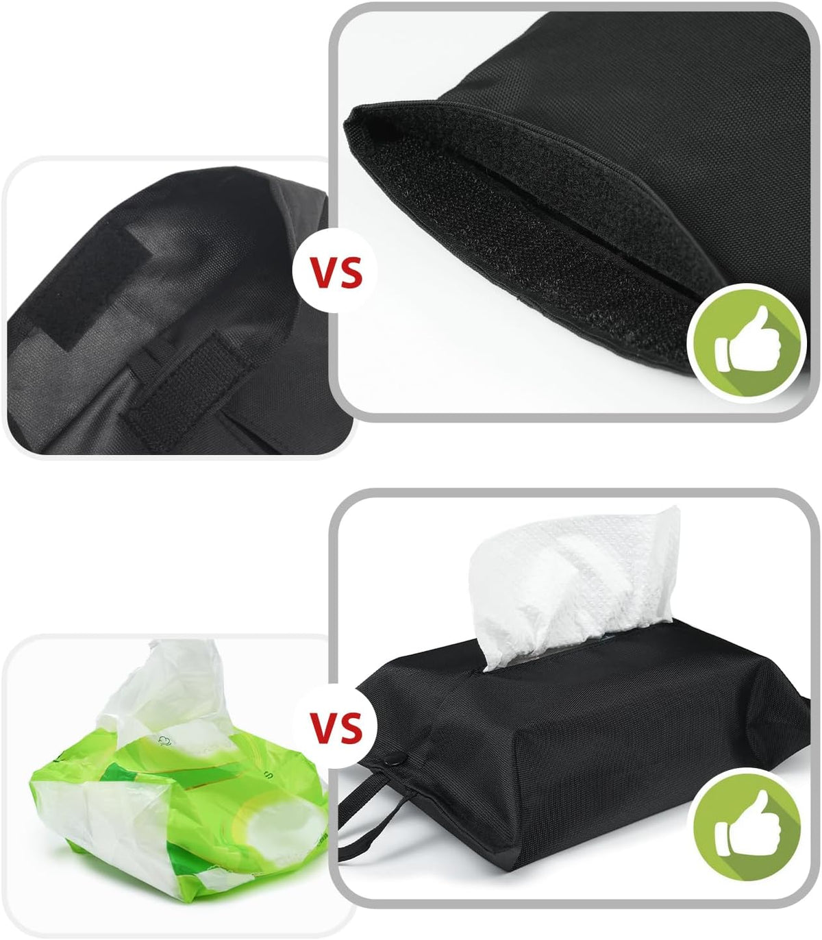 kakaforsa Black Toilet Paper Holder Travel Napkin Holder Reusable Tissue Holder Cloth Tissue Box Cloth Cover Hang Paper Towel Holder Tissue Box Cover Tissue Holder for Car Home Office Desk