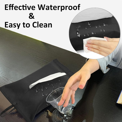 kakaforsa Black Toilet Paper Holder Travel Napkin Holder Reusable Tissue Holder Cloth Tissue Box Cloth Cover Hang Paper Towel Holder Tissue Box Cover Tissue Holder for Car Home Office Desk