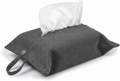 kakaforsa Black Toilet Paper Holder Travel Napkin Holder Reusable Tissue Holder Cloth Tissue Box Cloth Cover Hang Paper Towel Holder Tissue Box Cover Tissue Holder for Car Home Office Desk