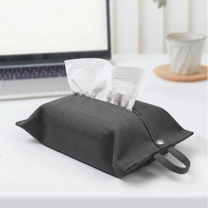 kakaforsa Black Toilet Paper Holder Travel Napkin Holder Reusable Tissue Holder Cloth Tissue Box Cloth Cover Hang Paper Towel Holder Tissue Box Cover Tissue Holder for Car Home Office Desk
