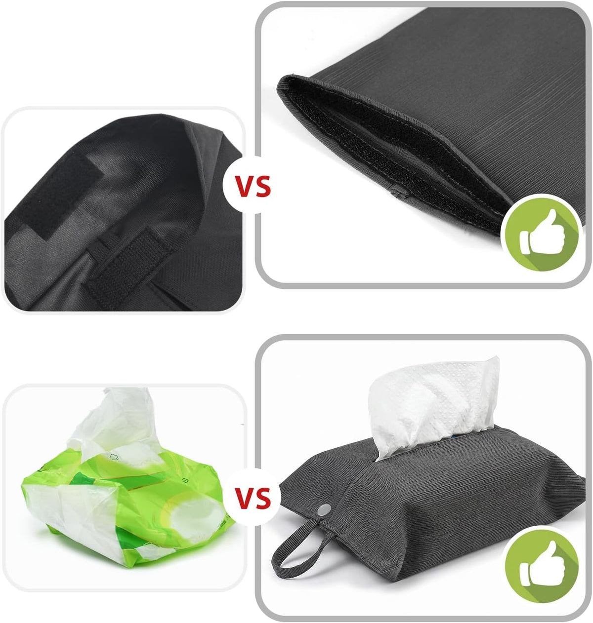 kakaforsa Black Toilet Paper Holder Travel Napkin Holder Reusable Tissue Holder Cloth Tissue Box Cloth Cover Hang Paper Towel Holder Tissue Box Cover Tissue Holder for Car Home Office Desk