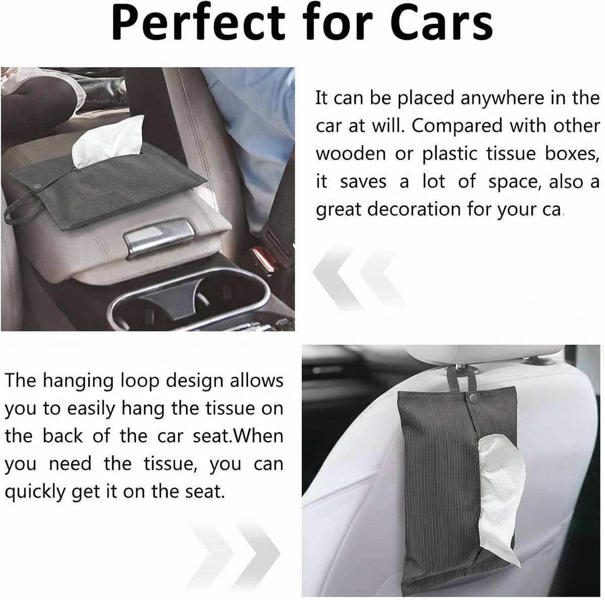 kakaforsa Black Toilet Paper Holder Travel Napkin Holder Reusable Tissue Holder Cloth Tissue Box Cloth Cover Hang Paper Towel Holder Tissue Box Cover Tissue Holder for Car Home Office Desk
