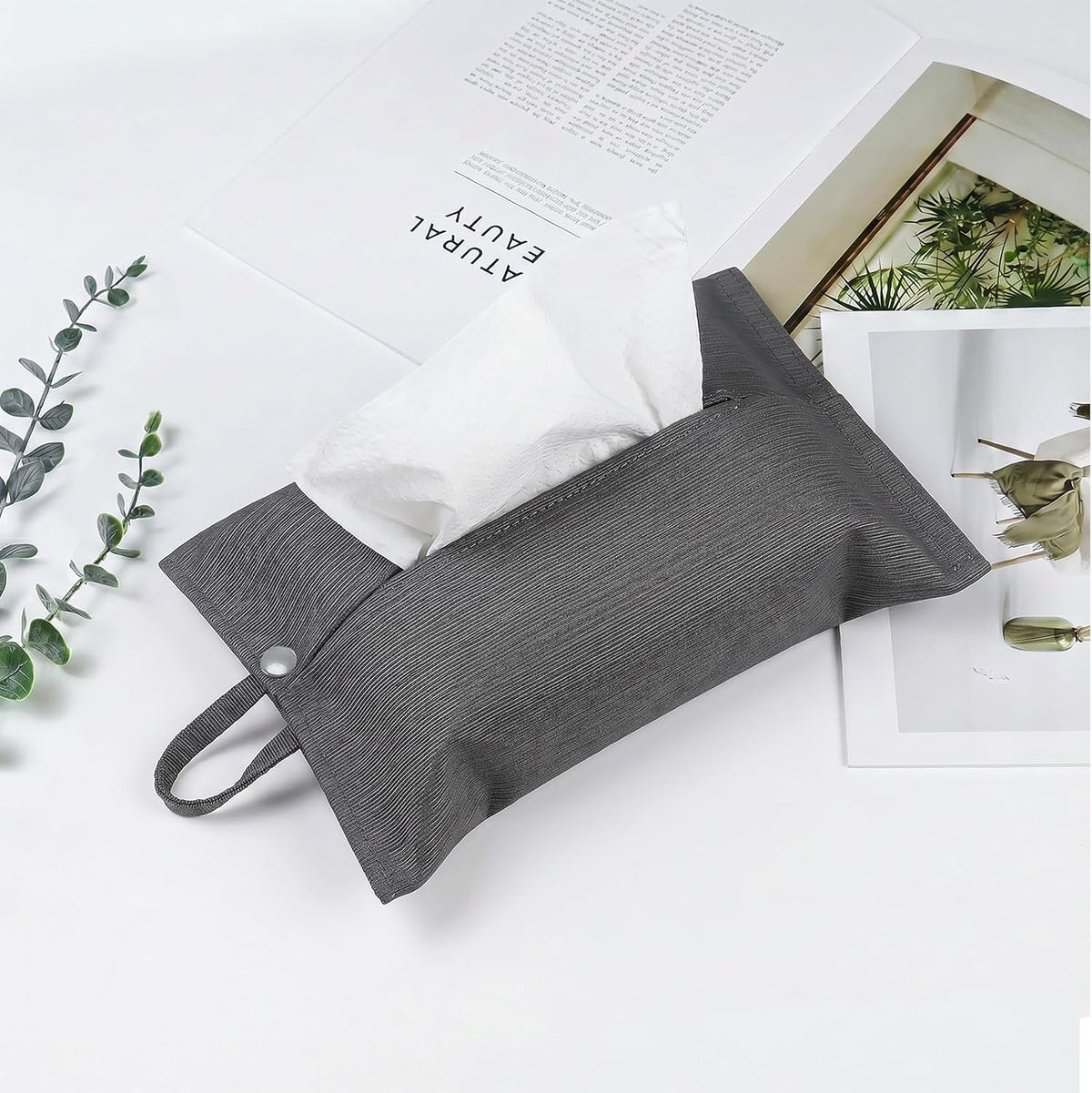 kakaforsa Black Toilet Paper Holder Travel Napkin Holder Reusable Tissue Holder Cloth Tissue Box Cloth Cover Hang Paper Towel Holder Tissue Box Cover Tissue Holder for Car Home Office Desk