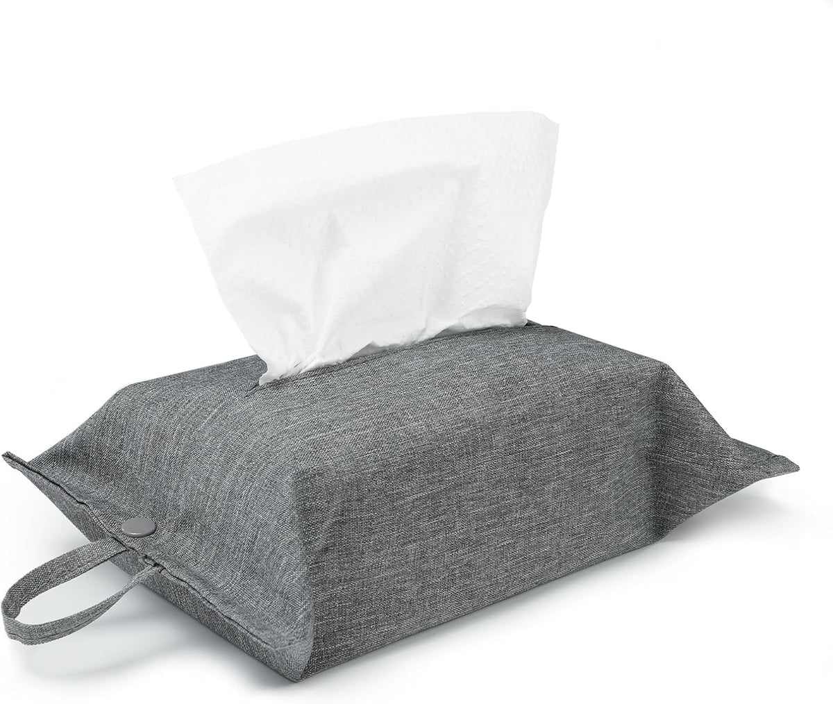 kakaforsa Black Toilet Paper Holder Travel Napkin Holder Reusable Tissue Holder Cloth Tissue Box Cloth Cover Hang Paper Towel Holder Tissue Box Cover Tissue Holder for Car Home Office Desk