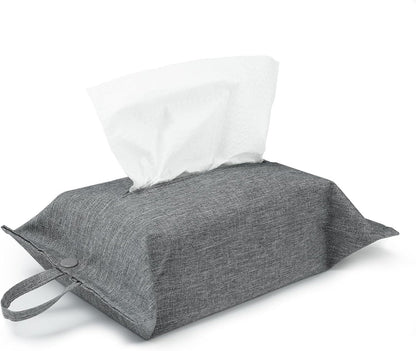 kakaforsa Black Toilet Paper Holder Travel Napkin Holder Reusable Tissue Holder Cloth Tissue Box Cloth Cover Hang Paper Towel Holder Tissue Box Cover Tissue Holder for Car Home Office Desk