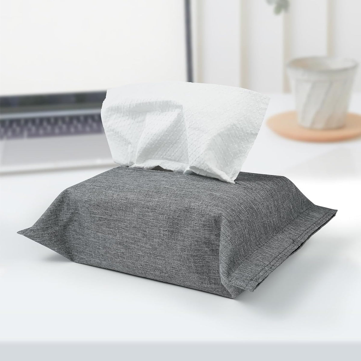 kakaforsa Black Toilet Paper Holder Travel Napkin Holder Reusable Tissue Holder Cloth Tissue Box Cloth Cover Hang Paper Towel Holder Tissue Box Cover Tissue Holder for Car Home Office Desk