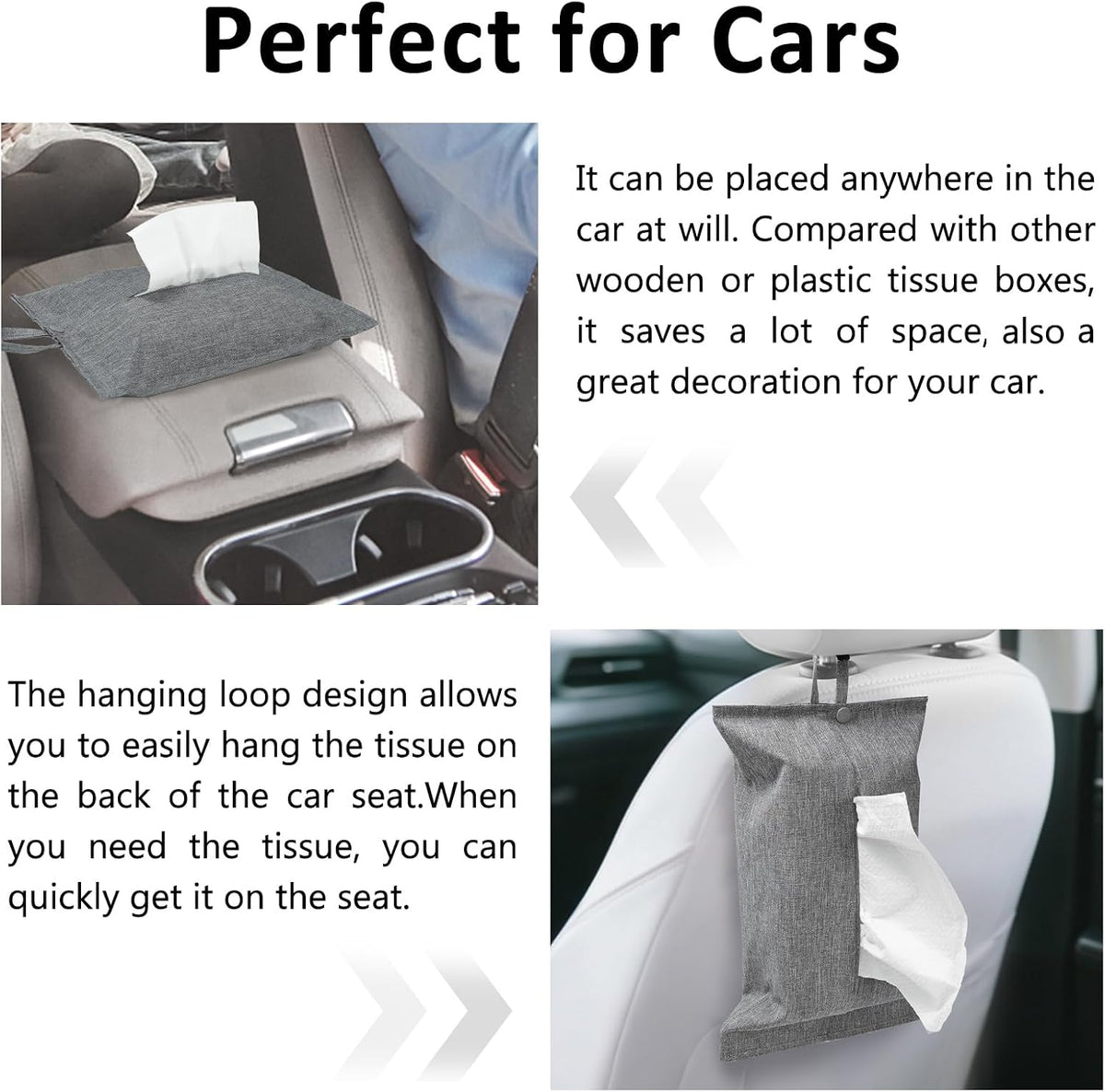 kakaforsa Black Toilet Paper Holder Travel Napkin Holder Reusable Tissue Holder Cloth Tissue Box Cloth Cover Hang Paper Towel Holder Tissue Box Cover Tissue Holder for Car Home Office Desk