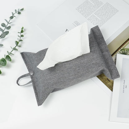 kakaforsa Black Toilet Paper Holder Travel Napkin Holder Reusable Tissue Holder Cloth Tissue Box Cloth Cover Hang Paper Towel Holder Tissue Box Cover Tissue Holder for Car Home Office Desk