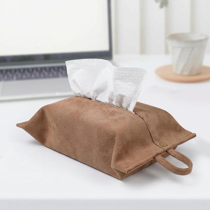 kakaforsa Black Toilet Paper Holder Travel Napkin Holder Reusable Tissue Holder Cloth Tissue Box Cloth Cover Hang Paper Towel Holder Tissue Box Cover Tissue Holder for Car Home Office Desk