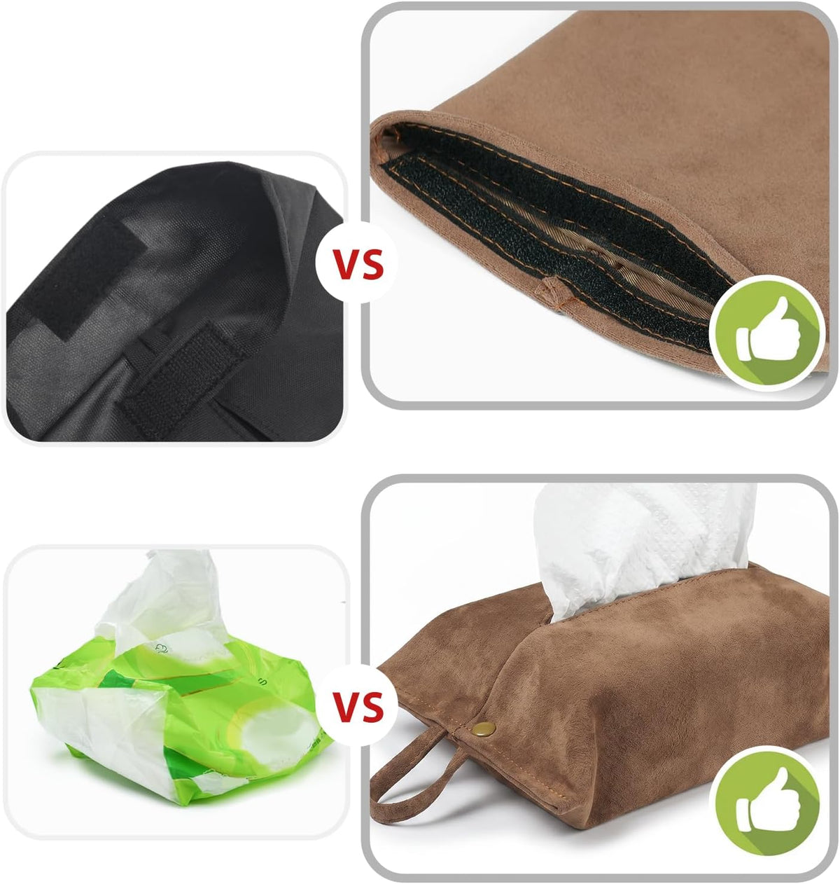kakaforsa Black Toilet Paper Holder Travel Napkin Holder Reusable Tissue Holder Cloth Tissue Box Cloth Cover Hang Paper Towel Holder Tissue Box Cover Tissue Holder for Car Home Office Desk