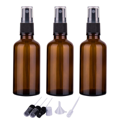 2oz Amber Glass Spray Bottles for Essential Oils, Set of 3
