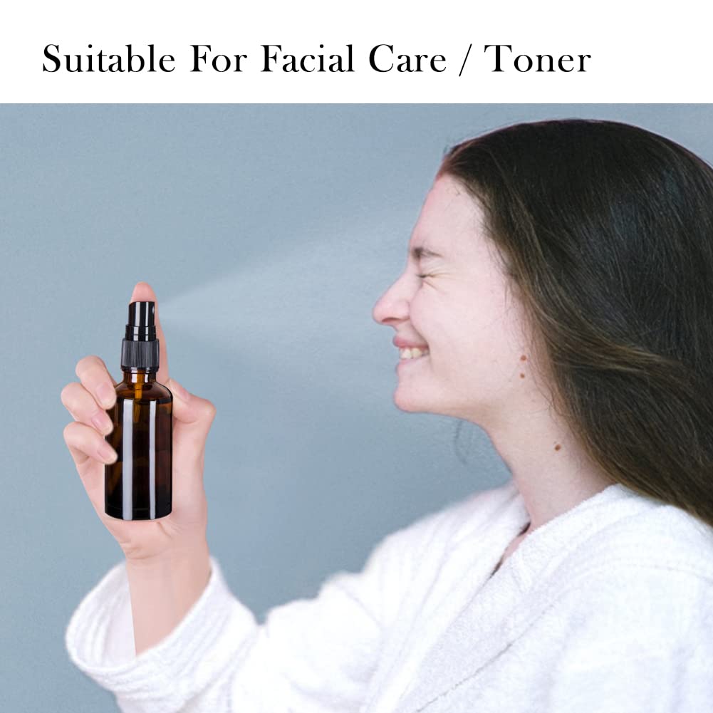 2oz Amber Glass Spray Bottles for Essential Oils, Set of 3