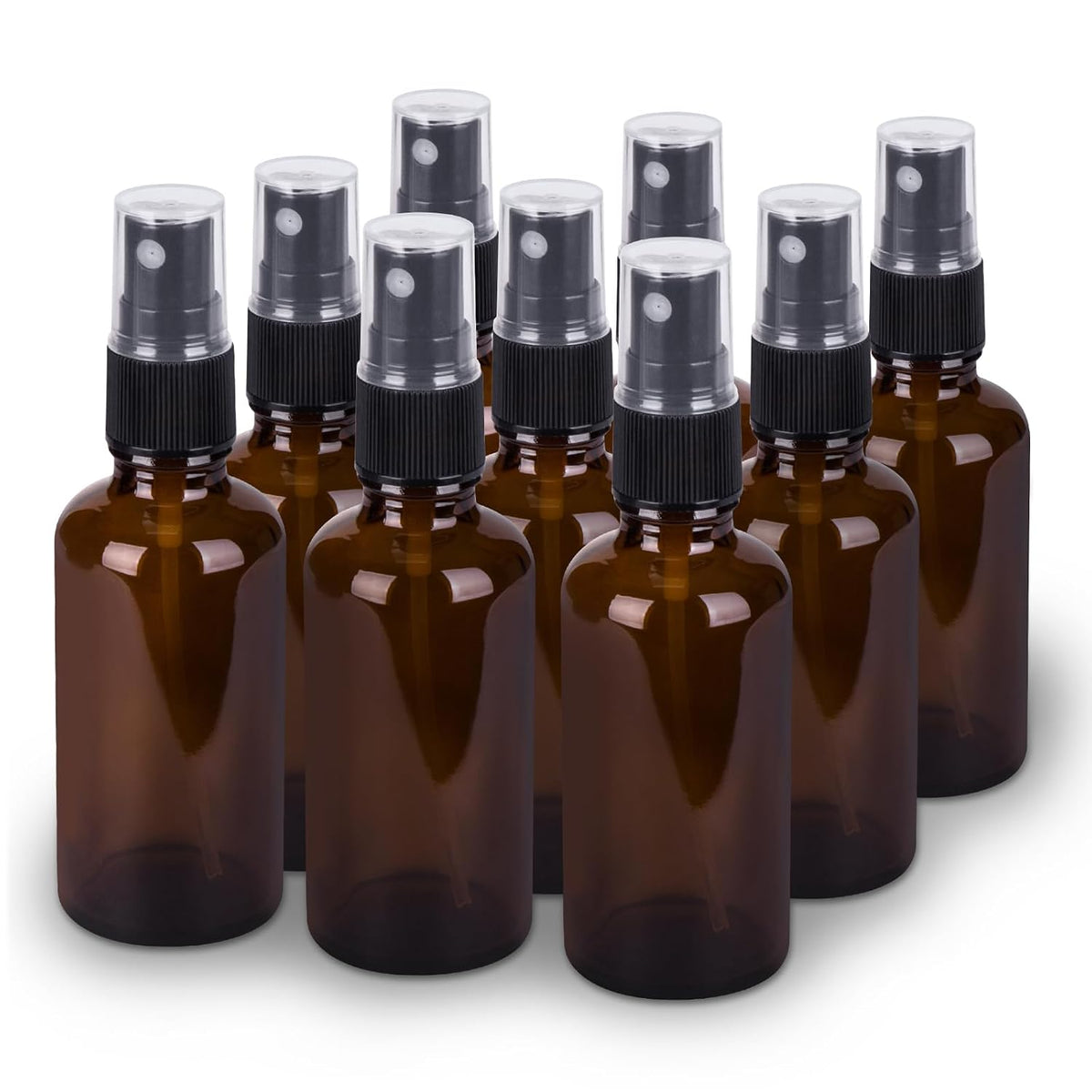 2oz Amber Glass Spray Bottles for Essential Oils, Set of 3