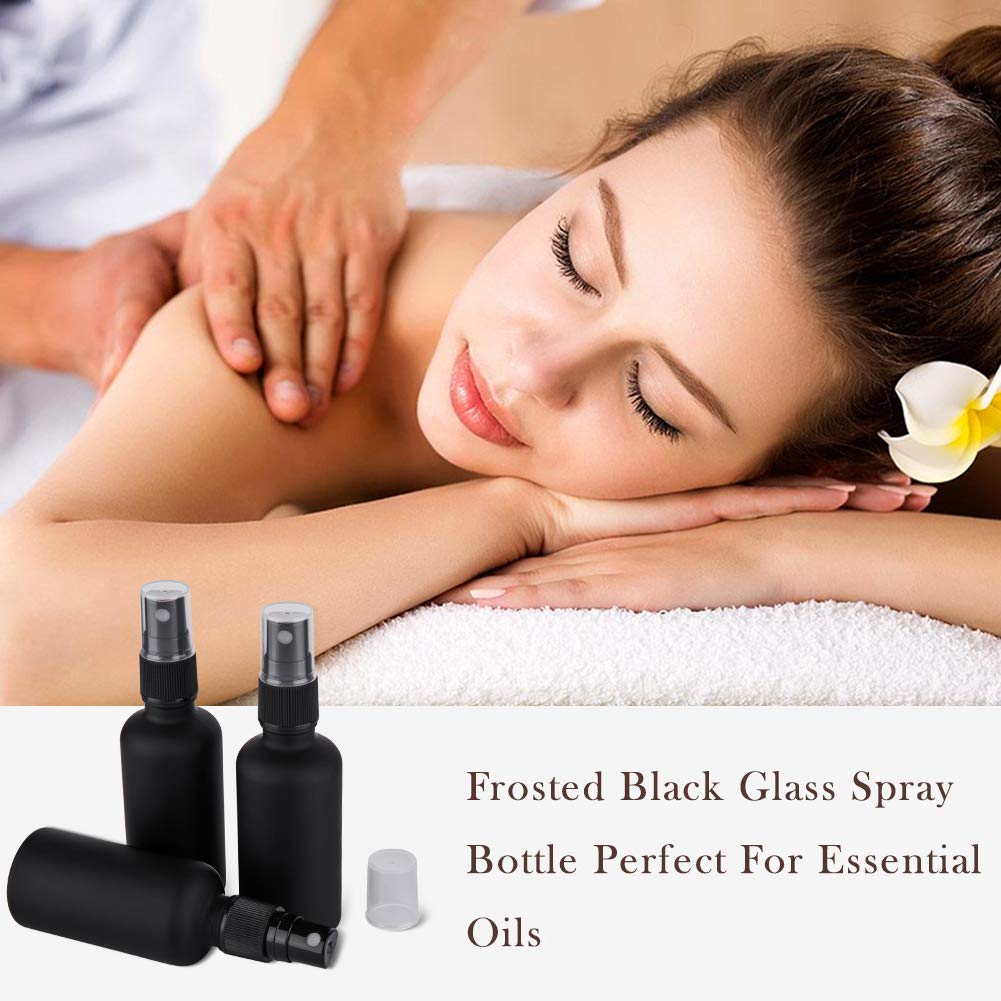 2oz Amber Glass Spray Bottles for Essential Oils, Set of 3