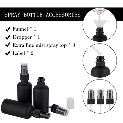 2oz Amber Glass Spray Bottles for Essential Oils, Set of 3