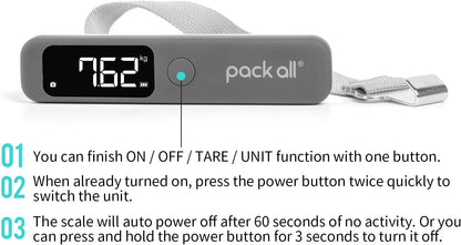Digital Luggage Scale for Travel, 110Lbs Capacity, 0.1Lb Precision