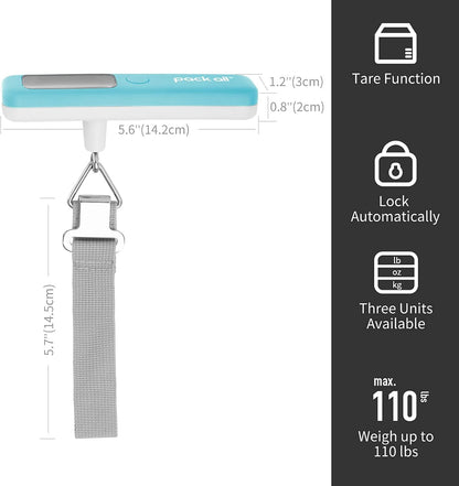 Digital Luggage Scale for Travel, 110Lbs Capacity, 0.1Lb Precision