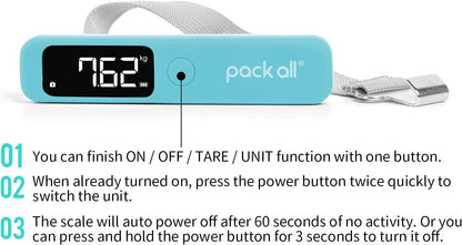 Digital Luggage Scale for Travel, 110Lbs Capacity, 0.1Lb Precision