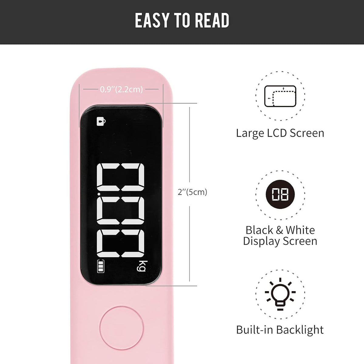 Digital Luggage Scale for Travel, 110Lbs Capacity, 0.1Lb Precision