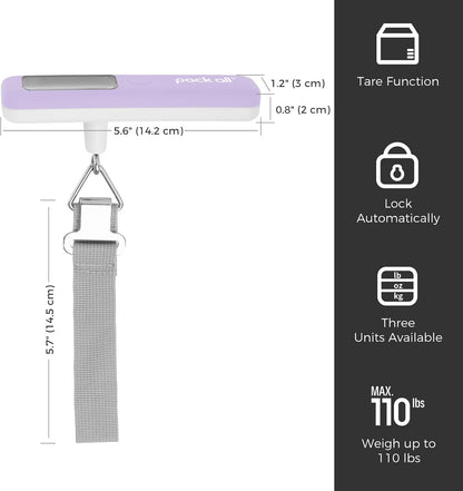 Digital Luggage Scale for Travel, 110Lbs Capacity, 0.1Lb Precision