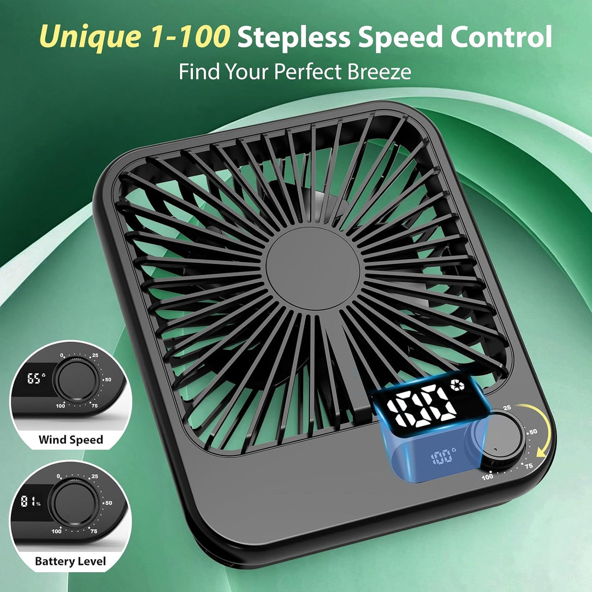 Portable Travel Fan for Cruise Approved, 4000mAh Cruise Essentials 2026 Rechargeable Fan100 Speed Wind Adjustable, Small Travel Essentials for Hotel Beside Sleeping Cruise Ship Must Haves