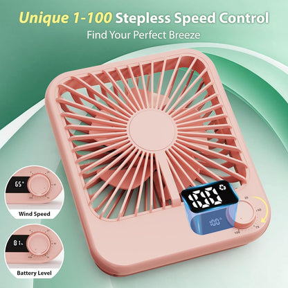 Portable Travel Fan for Cruise Approved, 4000mAh Cruise Essentials 2026 Rechargeable Fan100 Speed Wind Adjustable, Small Travel Essentials for Hotel Beside Sleeping Cruise Ship Must Haves