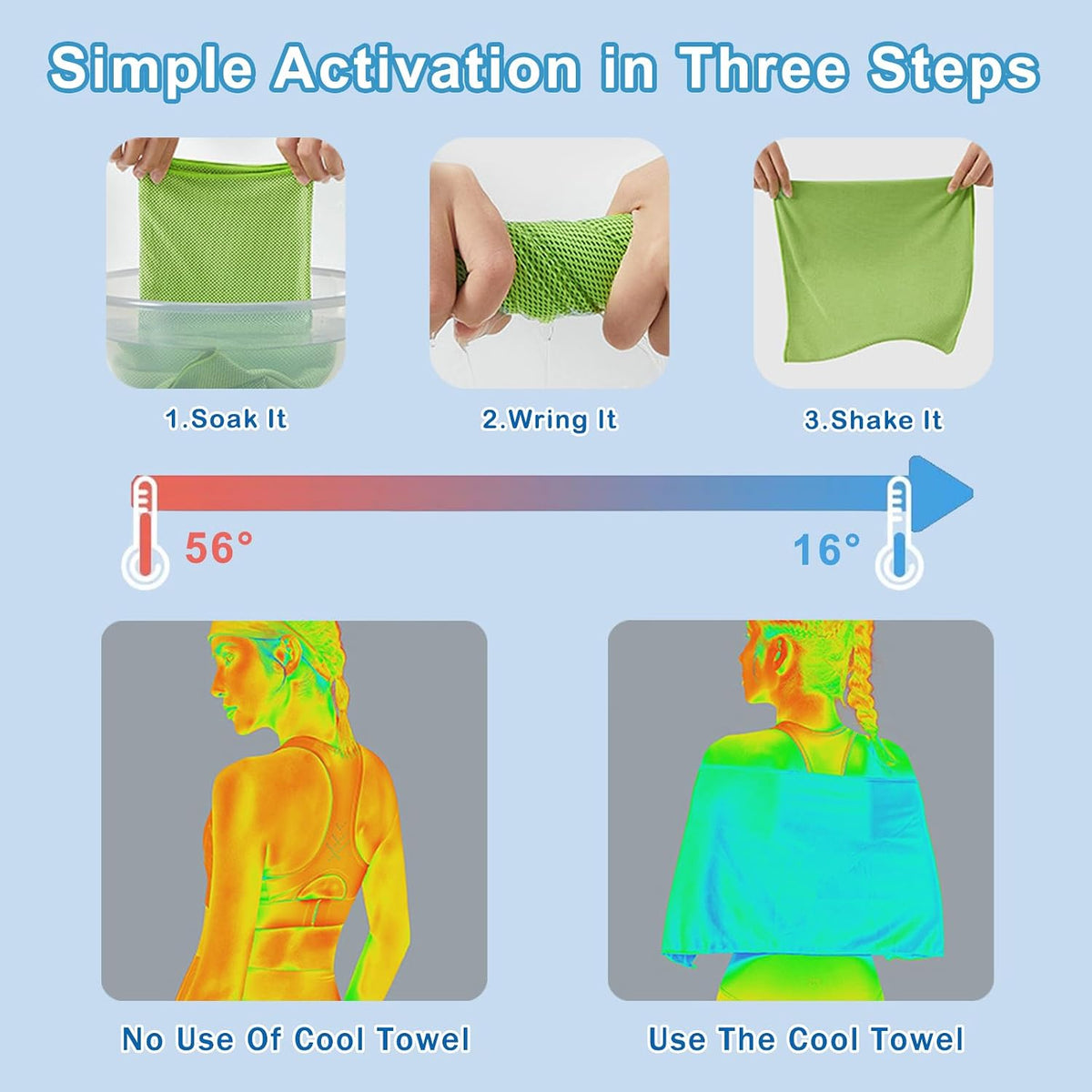 4 Pack Cooling Towels (40"x12"), Microfiber Chilly Towels Soft Breathable Gym Ice Towel for Workout, Yoga, Sport, Silicone Set Travel Sweat Towels Fast Drying Lightweight Cooling Neck Wraps