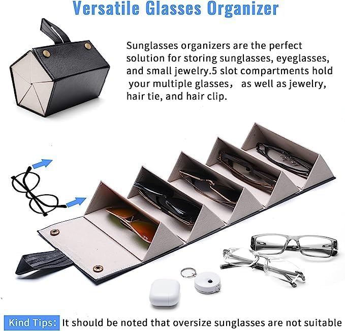 Travel Sunglasses Organizer, Sunglasses Travel Case for Multiple Pairs