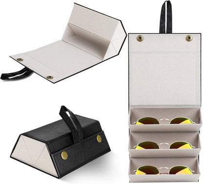 Travel Sunglasses Organizer, Sunglasses Travel Case for Multiple Pairs