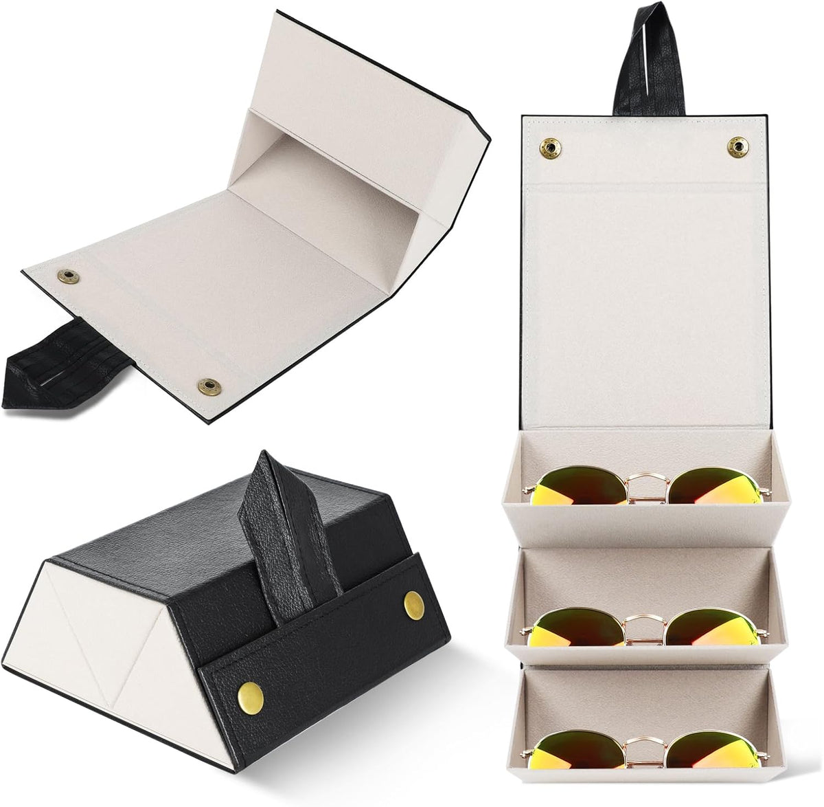 Travel Sunglasses Organizer, Sunglasses Travel Case for Multiple Pairs