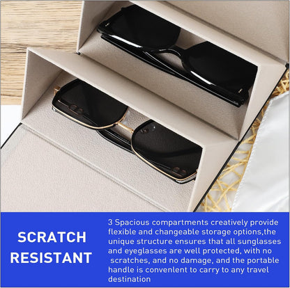 Travel Sunglasses Organizer, Sunglasses Travel Case for Multiple Pairs