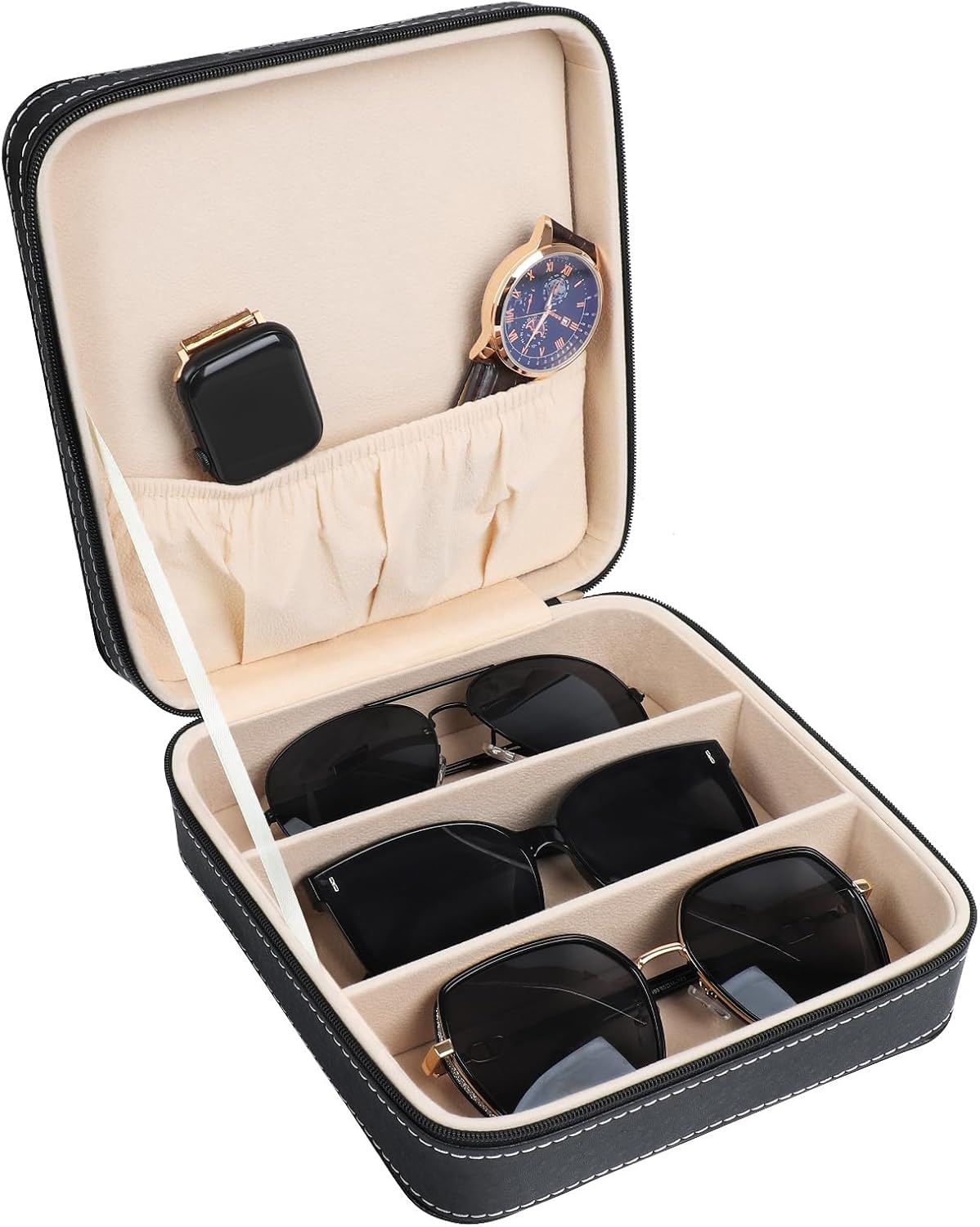 Travel Sunglasses Organizer, Sunglasses Travel Case for Multiple Pairs